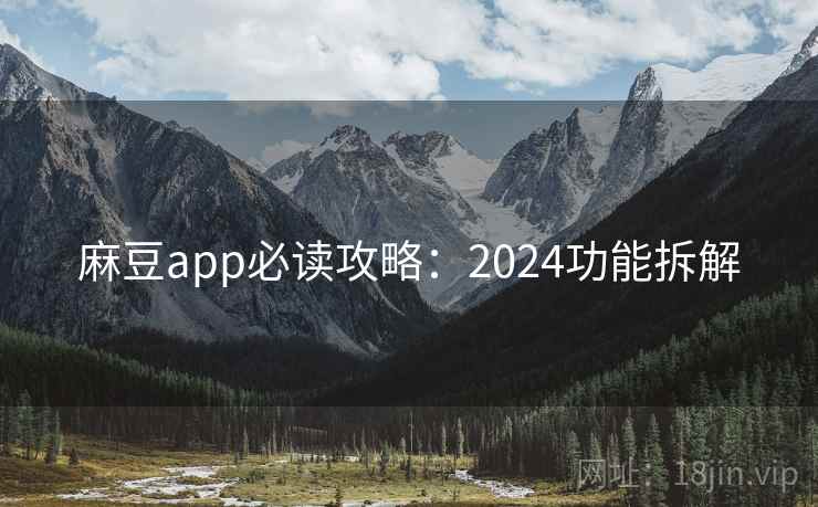 麻豆app必读攻略：2024功能拆解