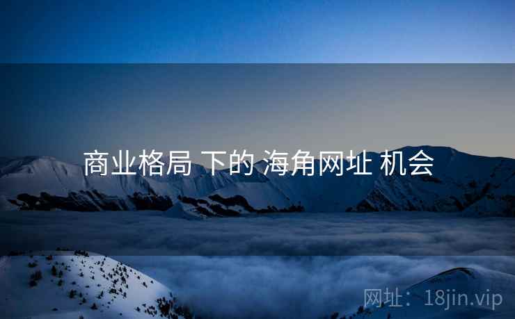 商业格局 下的 海角网址 机会