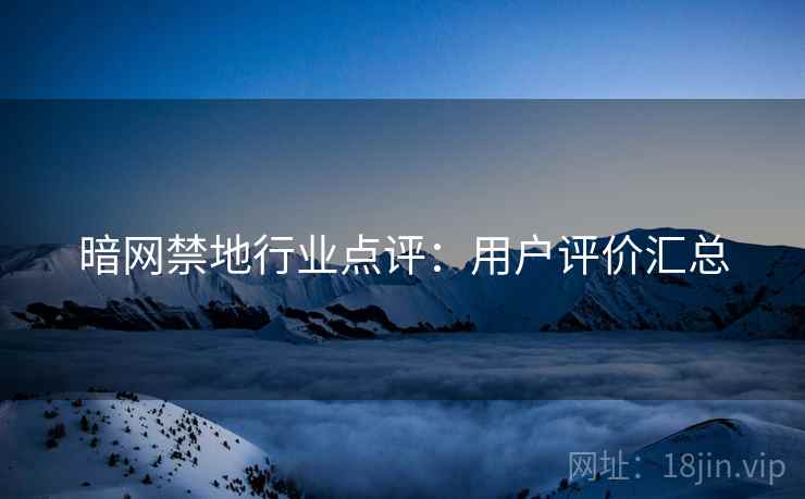 暗网禁地行业点评：用户评价汇总